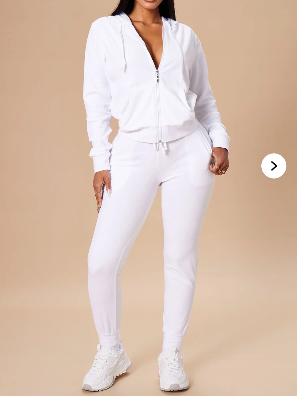 Fashion Nova The Original Trendsetter Velour Set - White NWT